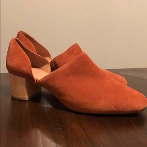 Madewell suede cutout booties.